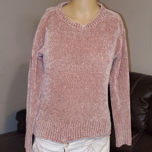 Women's Pink love more soft velvet sweater xs